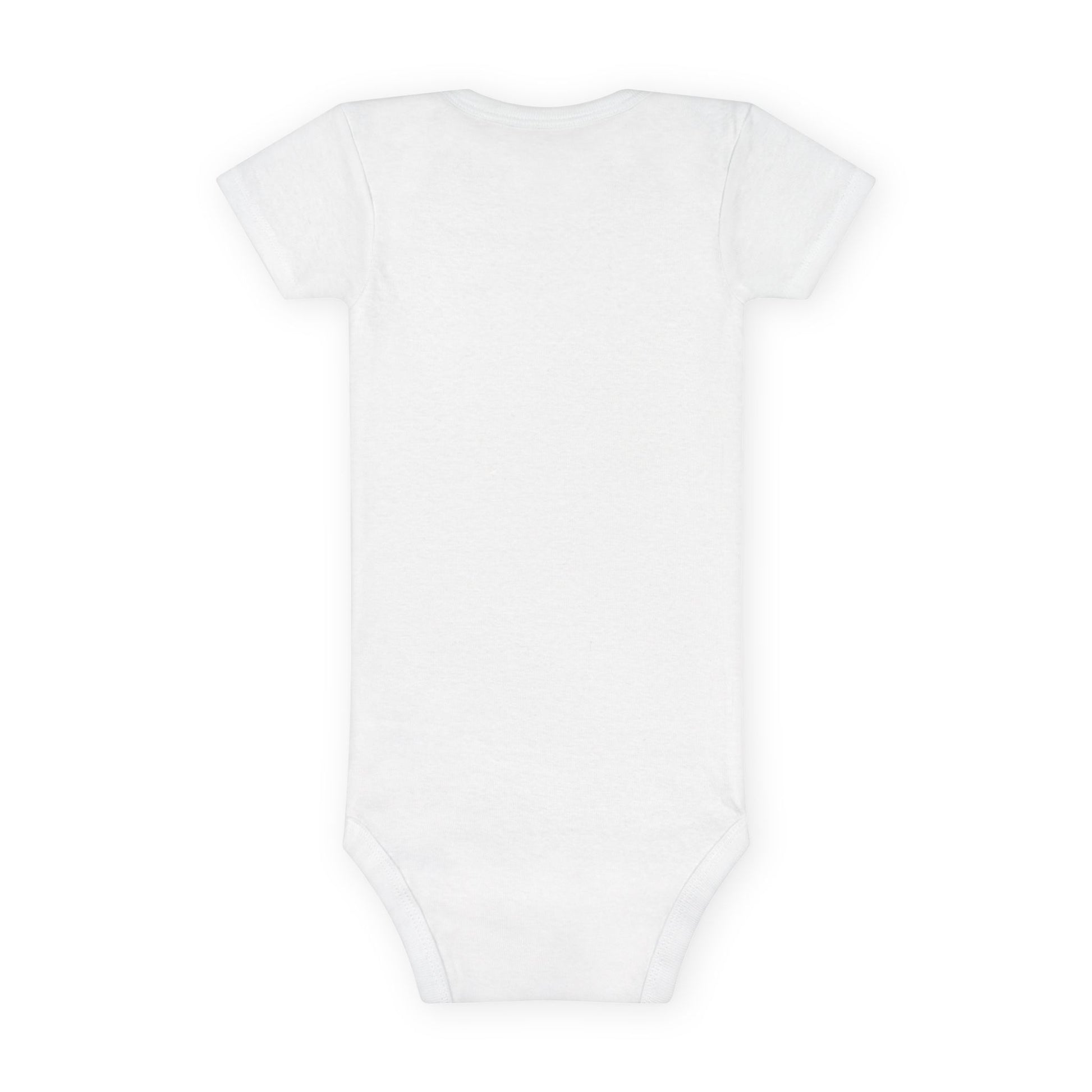 Great South Babe onesie in white, back view, blank