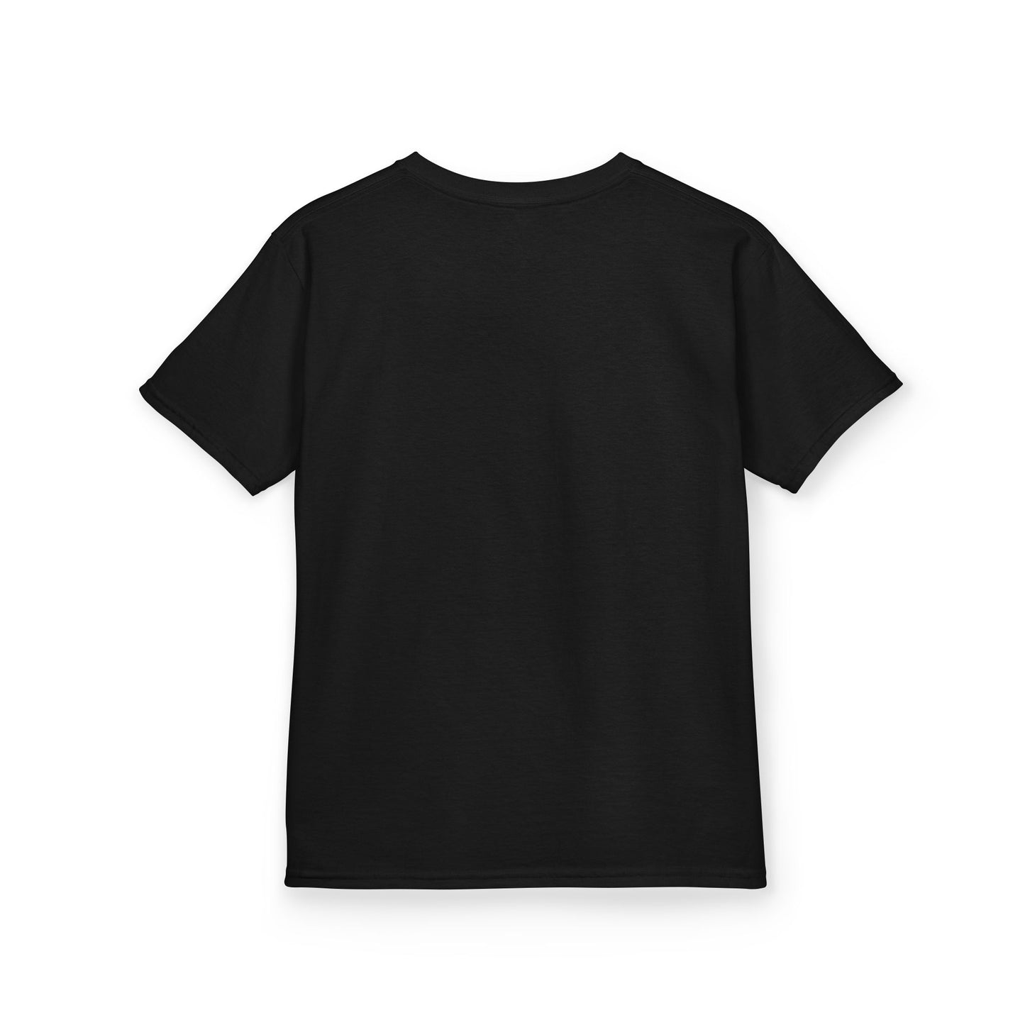 Black Great South Babe Kids Tee - angled back view, soft cotton crewneck