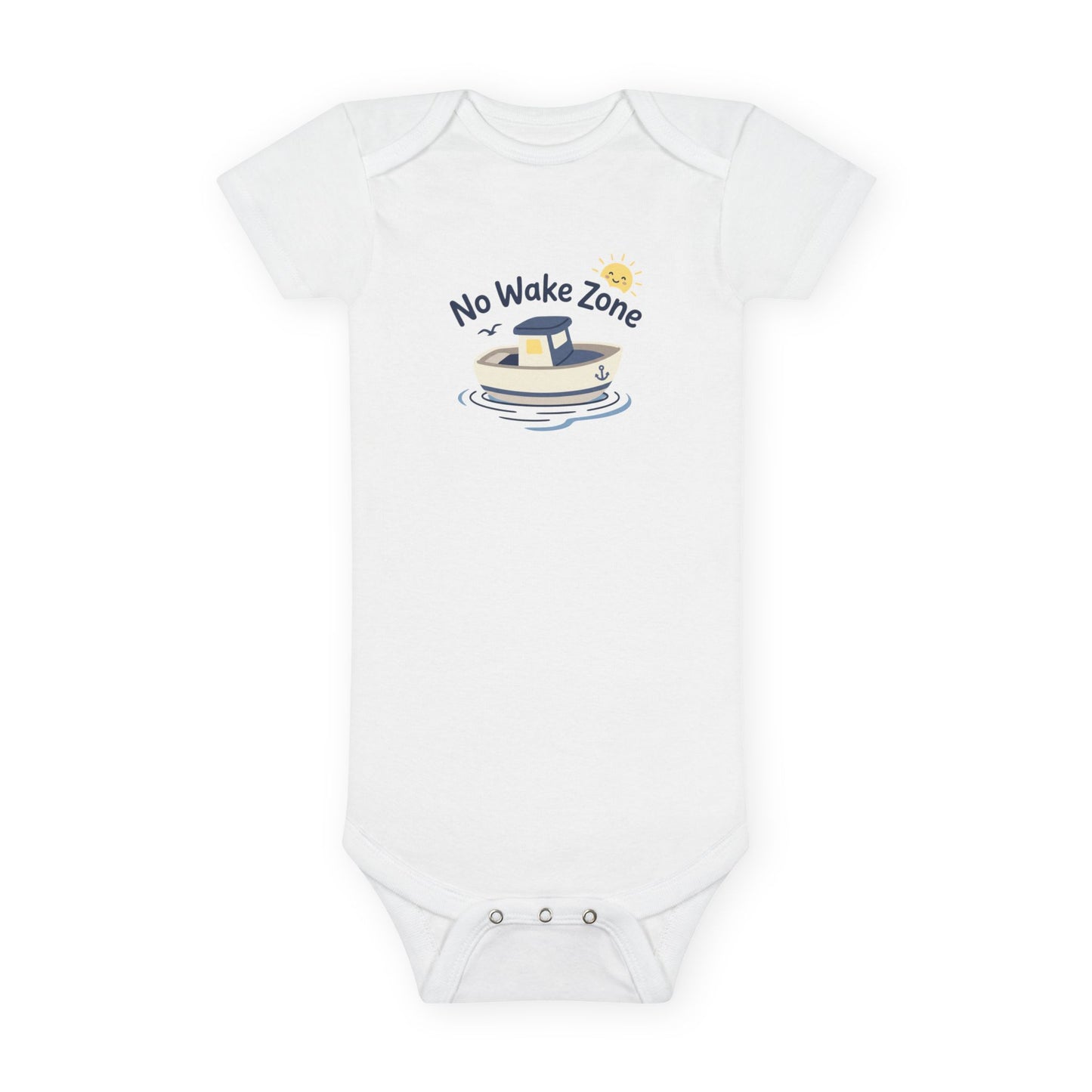 No Wake Zone Onesie - nautical baby bodysuit, soft 100% cotton, great baby shower gift