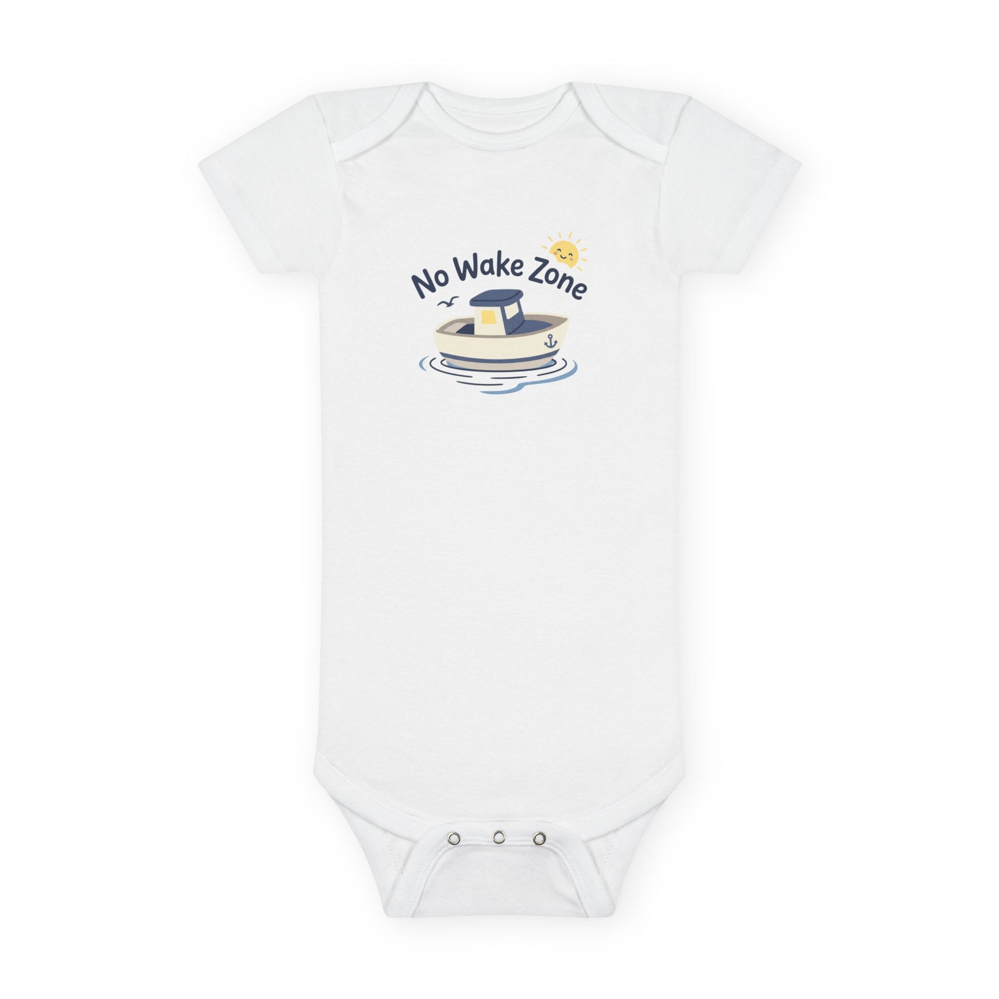 No Wake Zone Onesie - nautical baby bodysuit, soft 100% cotton, great baby shower gift