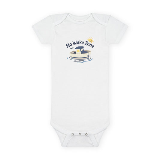 No Wake Zone Onesie - nautical baby bodysuit, soft 100% cotton, great baby shower gift