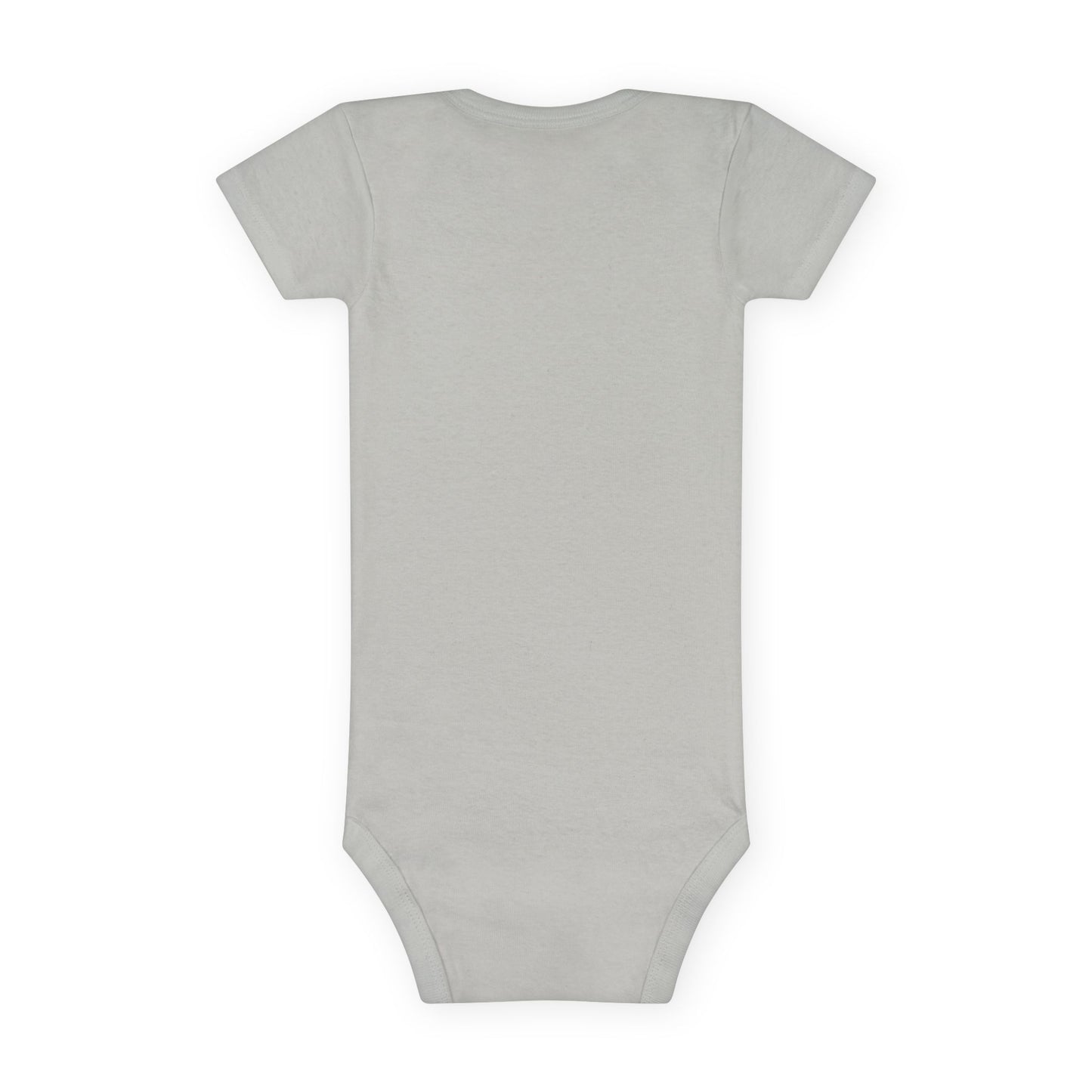 Toddler boy wearing gray No Wake Zone Onesie with nautical boat graphic
