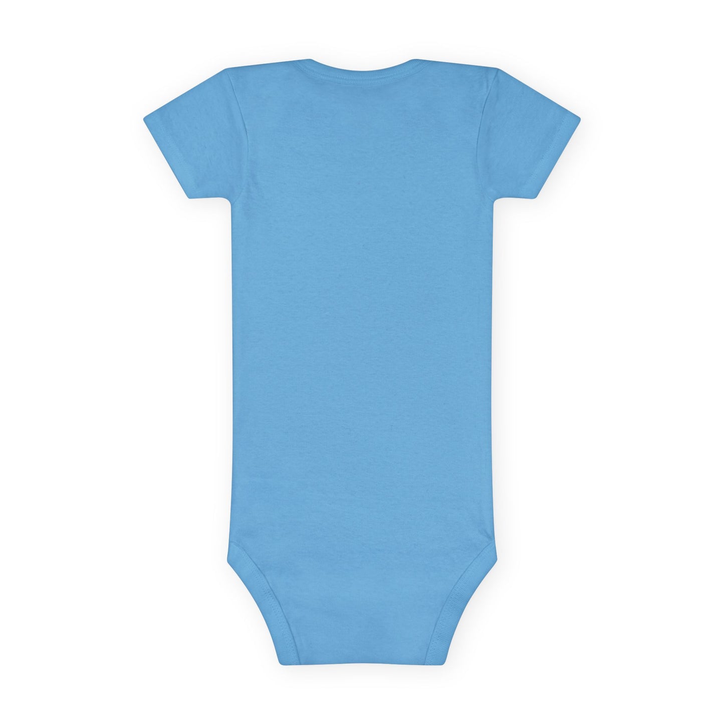 Toddler boy wearing blue No Wake Zone Onesie with nautical boat graphic